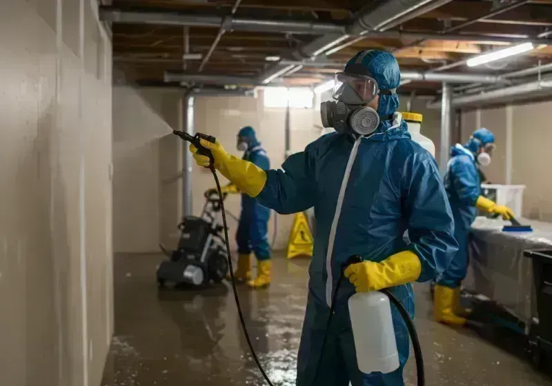 Basement Sanitization and Antimicrobial Treatment process in Shiloh, OH